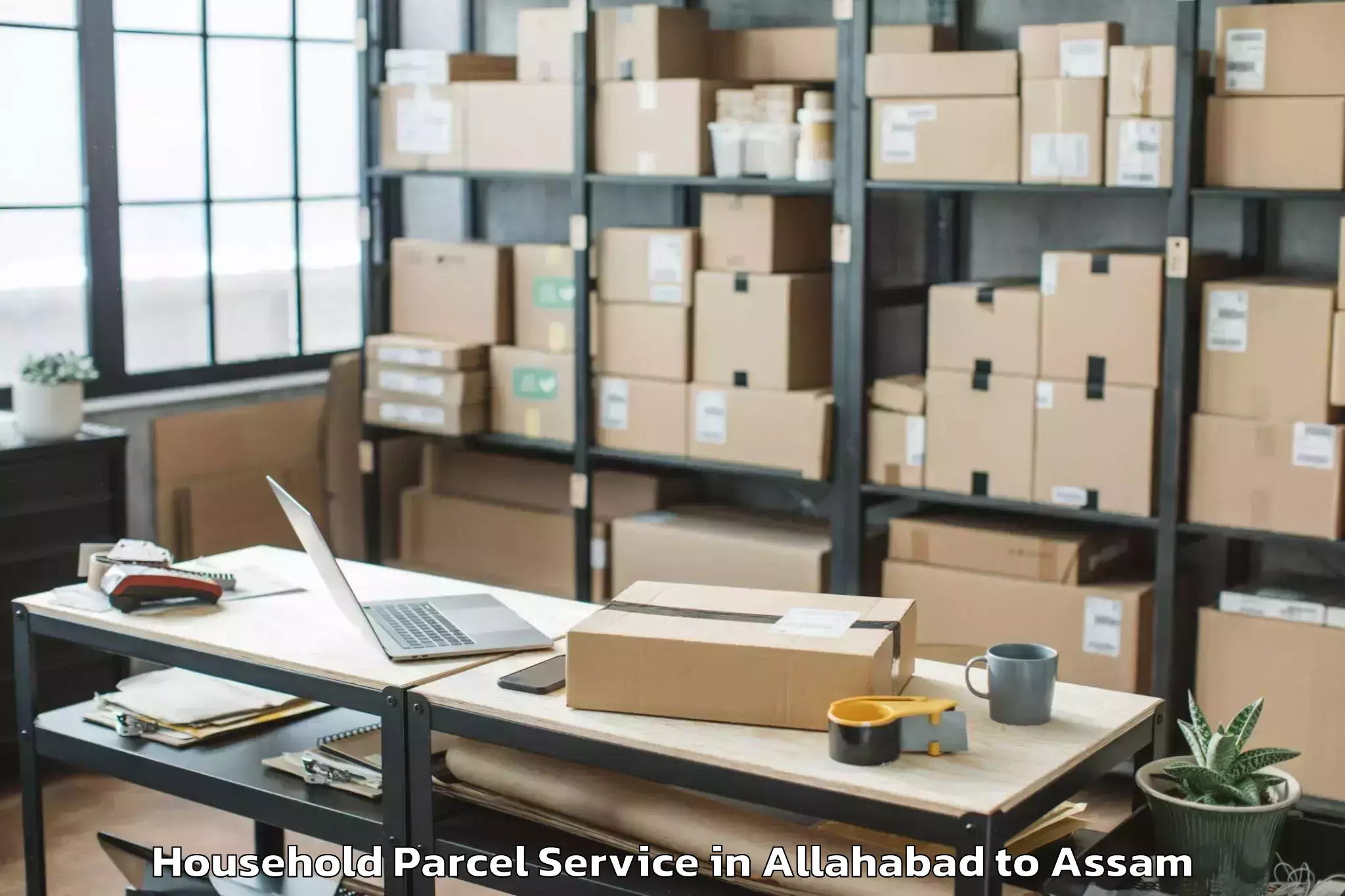 Top Allahabad to Bijni Pt Household Parcel Available